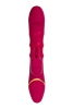 Виброкролик с двигающимися кольцами, JOS Tenty, силикон, бордовый, 23,5 см